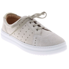 Basket cuir femme LOVELY gris vue de profil